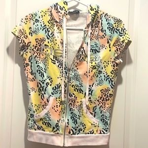 Bebe Hooded Floral Cardigan Short  Jacket